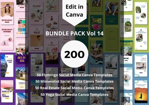 200 Social Media Canva Templates Bundles for Your Brand