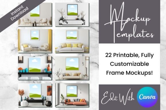 22 Wall Art Frame Mockup Canva Templates for Your Art