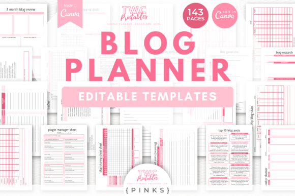 Blog Planner Canva Templates | PINKS: A Creative System for Content Creators