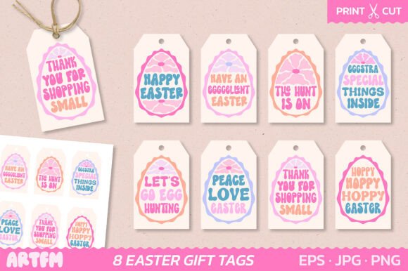 Bring Retro Charm to Easter with Groovy Gift Tag Templates