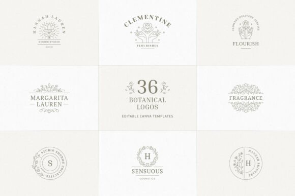 Elevate Your Brand: 36 Botanical Logo Templates for Canva