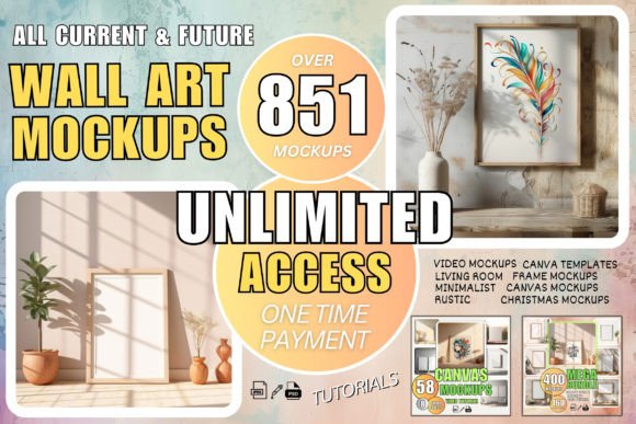 Frame Mockup Bundle: 800+ PSD & Canva Templates for Your Art