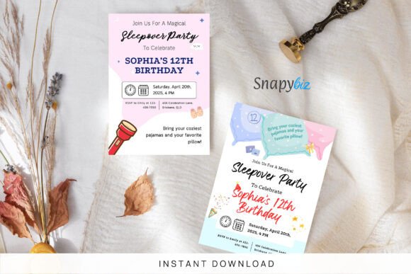 Light Up the Night: Designing with Neon Sleepover Birthday Invitation Templates