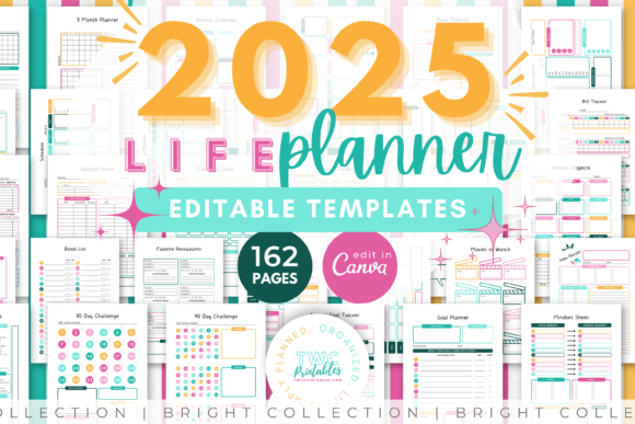 Master Your 2025: The Ultimate BRIGHT Canva Planner Kit