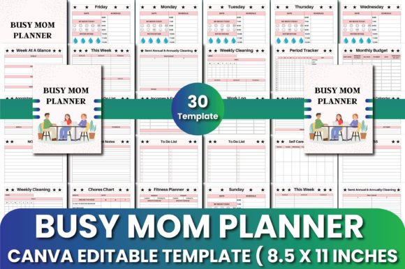 Organize Your Chaos: The Ultimate Busy Mom Planner Canva Templates