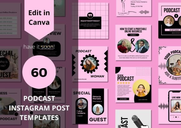 Transform Your Podcast Branding with 60 Canva Templates