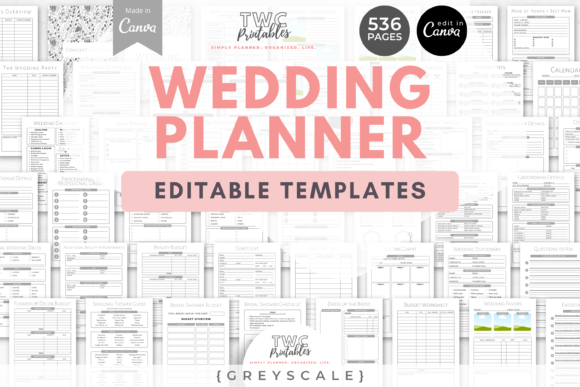 Wedding Planner Canva Templates | GREYSC: Your Modern Planning Solution